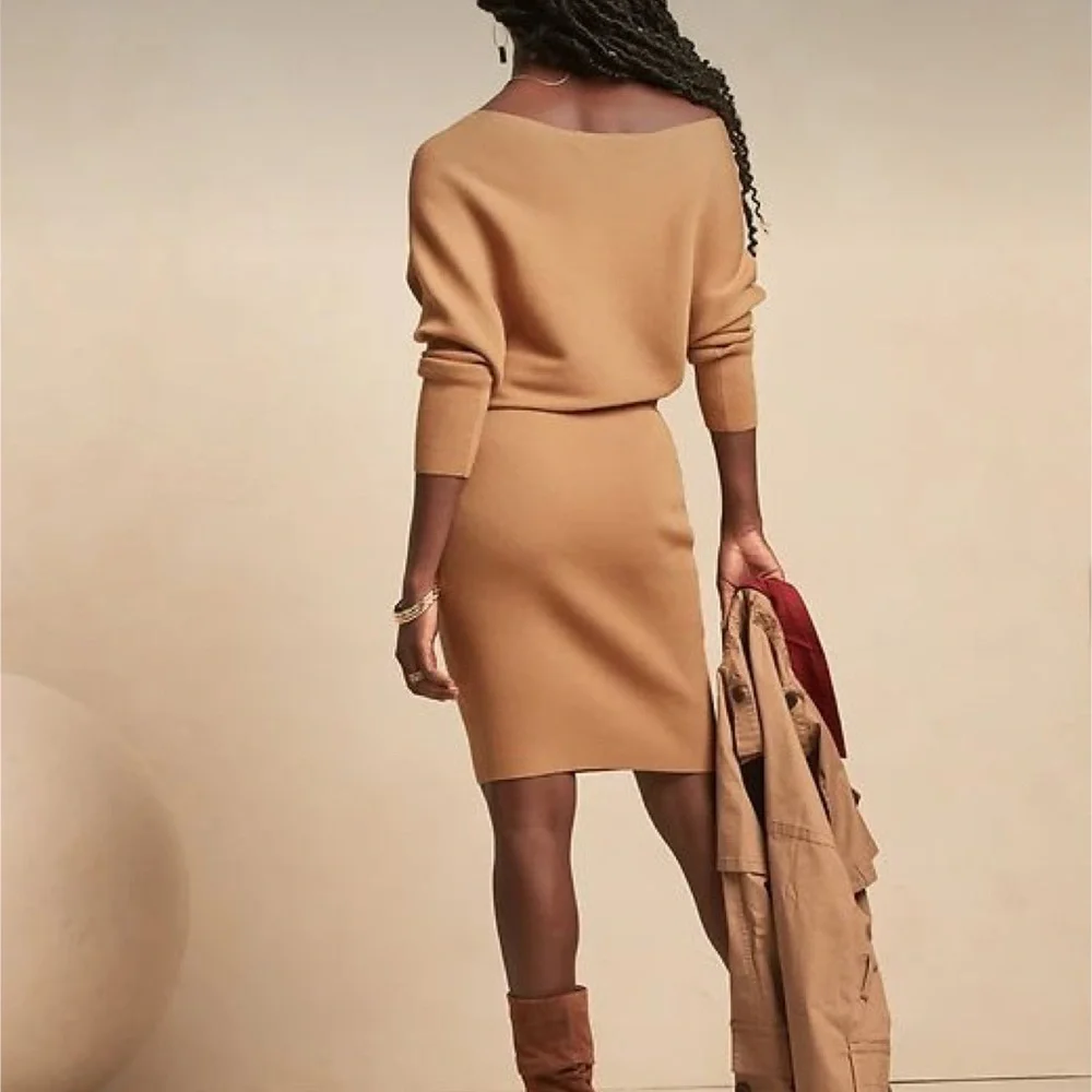 Colleta Off-Shoulder Sweater Dress XSP - Picture 5 of 6